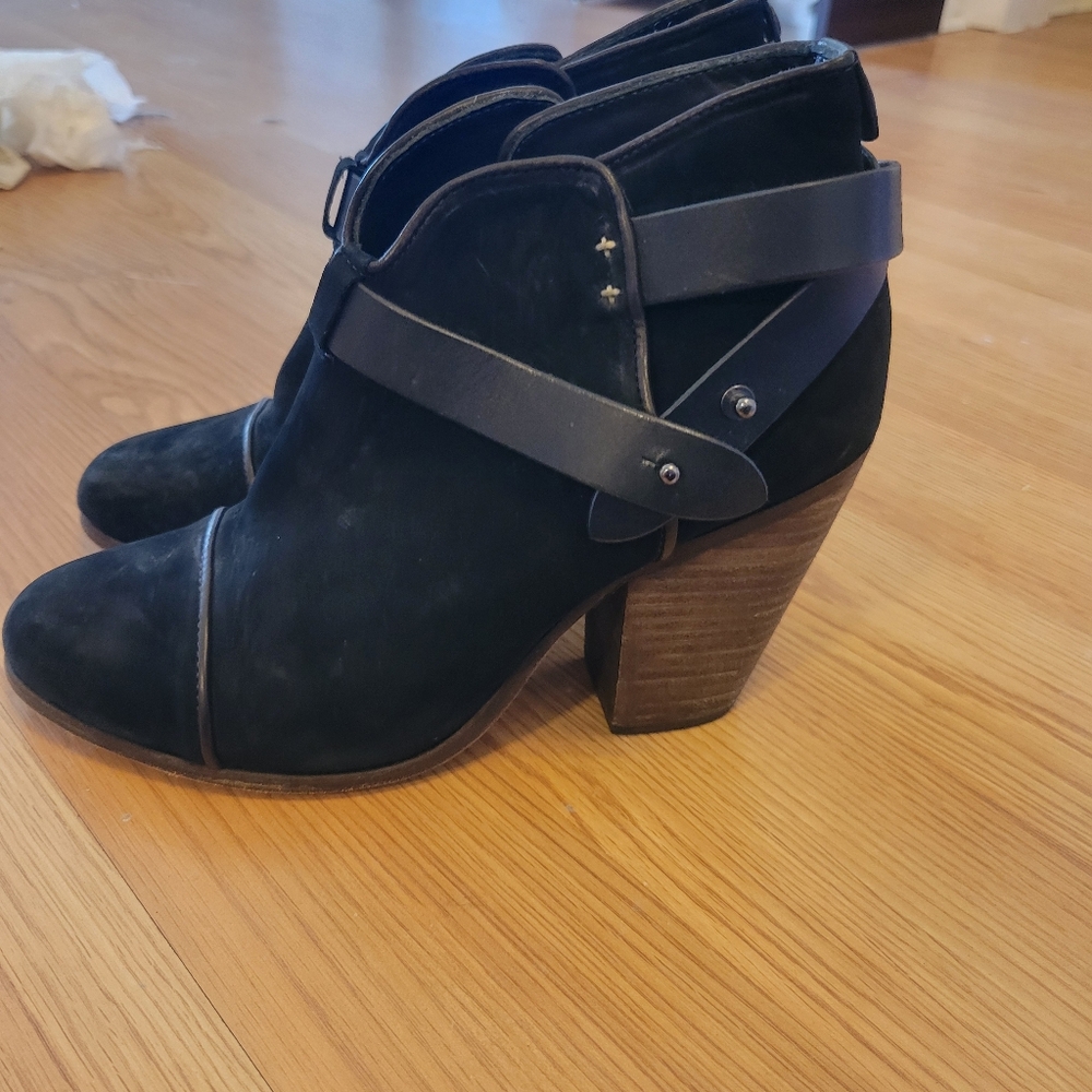 Rag and bone black suede booties. 8 1/2